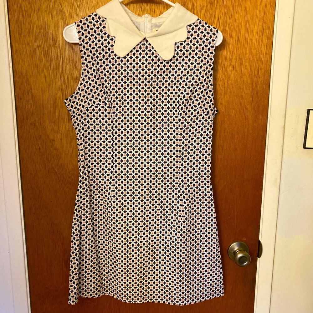 Ducks In A Row Geometric Mod Mini Shift Dress - image 1